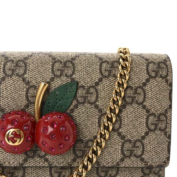 Gucci Gg Supreme Mini Cherry Chain Bag #231006G10B - Picture 7 of 9